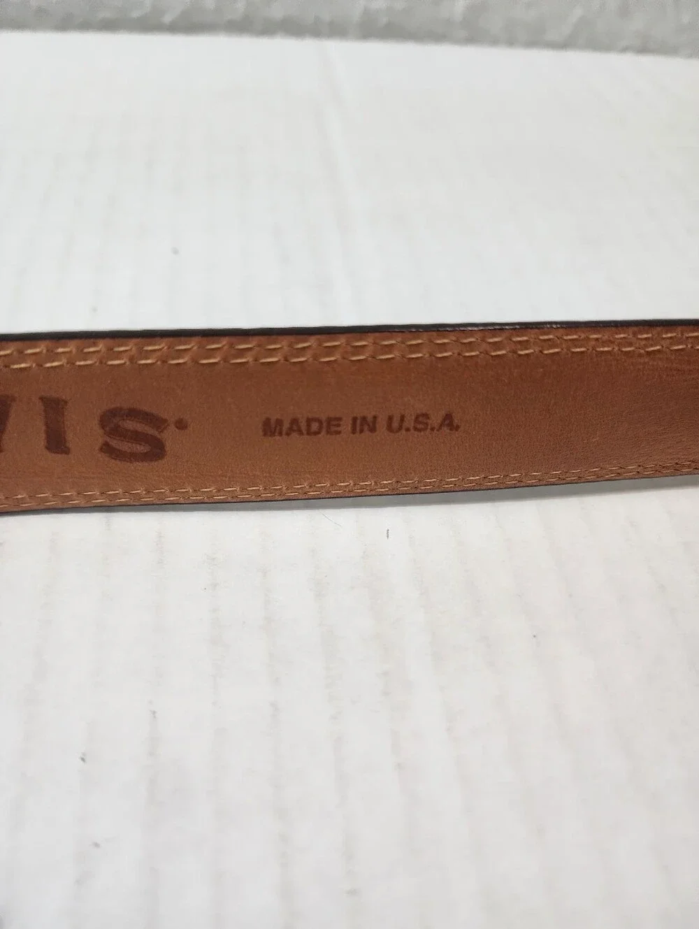 VTG Orvis Brown Bridle Leather Dress Casual Belt Size 36 Solid Brass Made USA